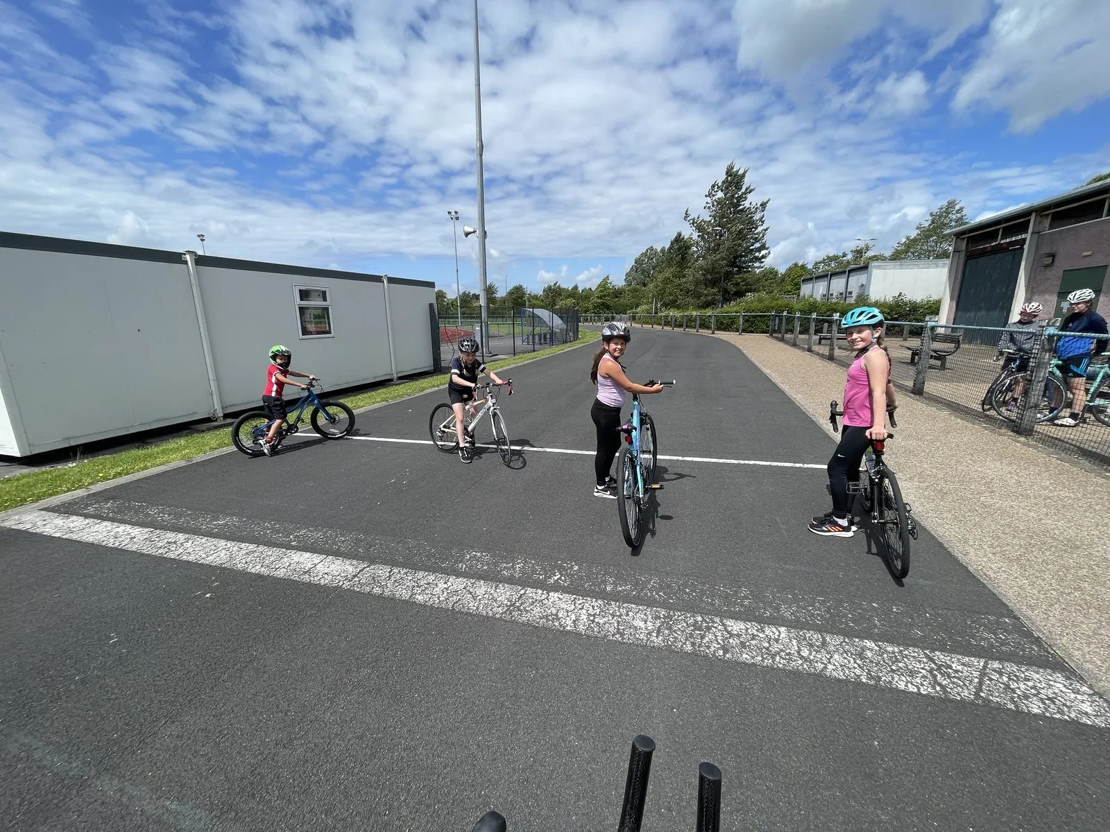 Juniors cycling at the UCLAN Cycling Arena